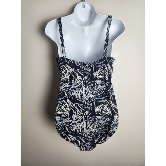 Nip Tuck Swim Palm Foil Twist Front Tummy Control Swimsuit sz 10 modest slimming - Picture 5 of 10